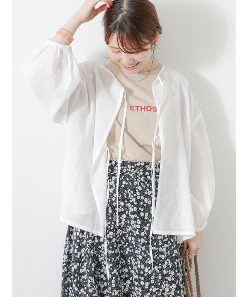 ehka sopo（エヘカソポ）の「プチロゴTシャツ（Tシャツ/カットソー・レディース・オフホワイト/ベージュ/ブラック/ミント・F）」の17枚目の写真