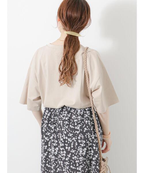 ehka sopo（エヘカソポ）の「プチロゴTシャツ（Tシャツ/カットソー・レディース・オフホワイト/ベージュ/ブラック/ミント・F）」の19枚目の写真