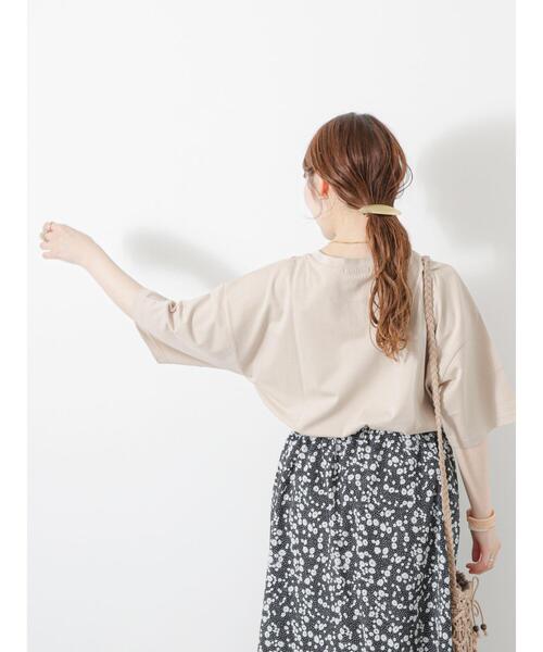 ehka sopo（エヘカソポ）の「プチロゴTシャツ（Tシャツ/カットソー・レディース・オフホワイト/ベージュ/ブラック/ミント・F）」の20枚目の写真