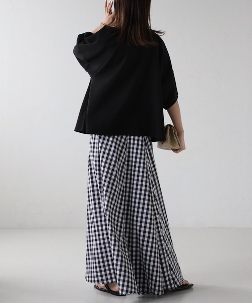 sakishimatokyo(サキシマトーキョー)の「コクーンスリーブキーネックトップス(Tシャツ/カットソー・レディース・ブラック/グレイッシュベージュ/オフホワイト/チャコール・FREE)」の10枚目の写真