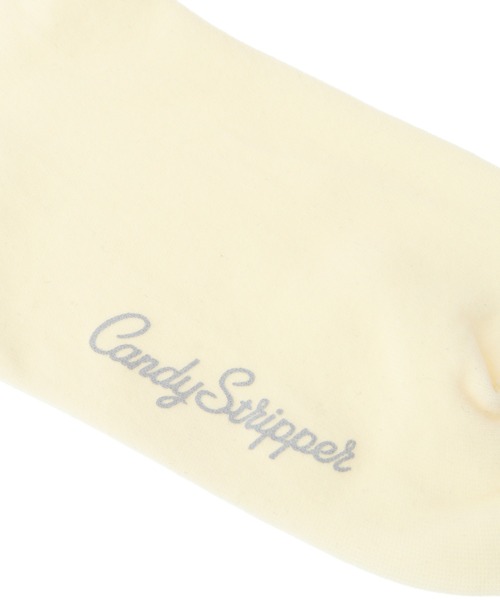 Candy Stripper(キャンディストリッパー)の「TINY ROSE LACE UP HIGH ソックス(ソックス/靴下・レディース・アイボリー/ブラック/ピンク・FREE)」の8枚目の写真