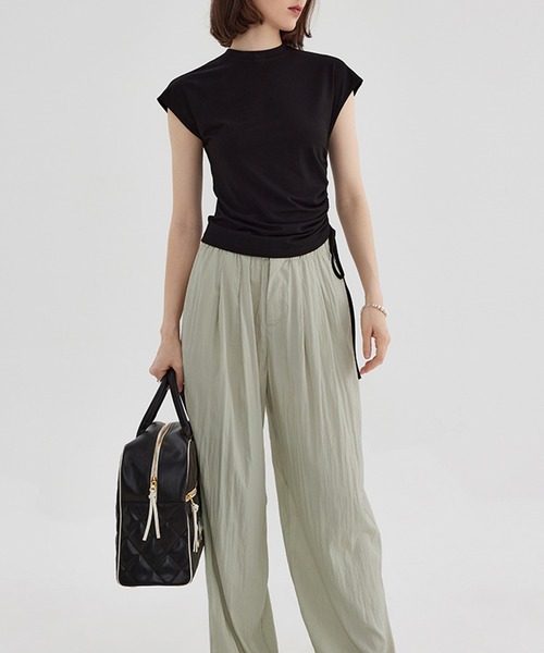 ハイウエストダブルプリーツワイドルーズスラックス FX23K073【Fano Studios】