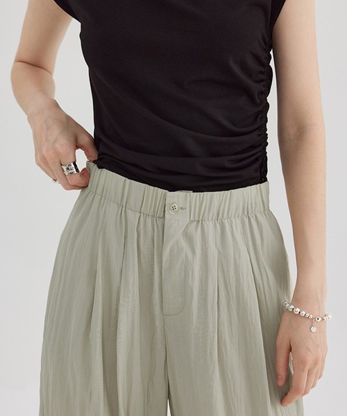 ハイウエストダブルプリーツワイドルーズスラックス FX23K073【Fano Studios】