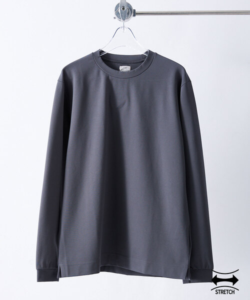 417 EDIFICE(フォーワンセブンエディフィス)の「【Made in Japan】ポンチクルーネック(Tシャツ/カットソー・メンズ・チャコールグレー/ブラック/ピンク系その他/ホワイト/ベージュ系その他/ベージュ/ブルー系その他・SMALL/MEDIUM/LARGE/X-LARGE)」の4枚目の写真