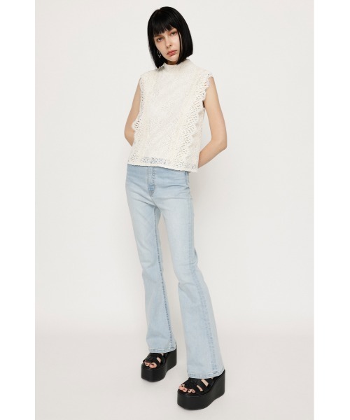 SLY（スライ）の「CODE LACE H/N TOPS コード レース ハイネック 