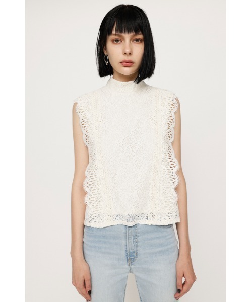 SLY（スライ）の「CODE LACE H/N TOPS コード レース ハイネック