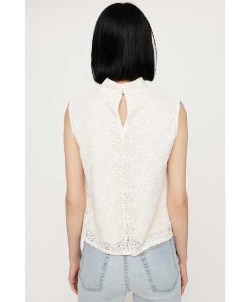 SLY（スライ）の「CODE LACE H/N TOPS コード レース ハイネック 