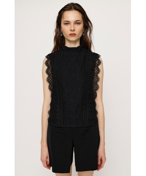 SLY（スライ）の「CODE LACE H/N TOPS コード レース ハイネック 
