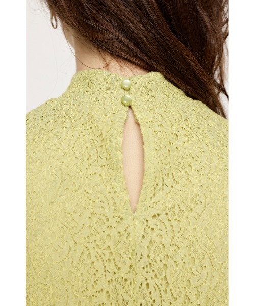 SLY（スライ）の「CODE LACE H/N TOPS コード レース ハイネック 