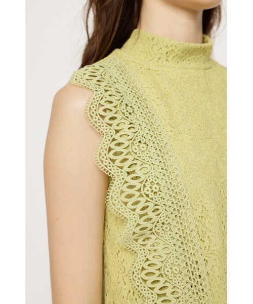 SLY（スライ）の「CODE LACE H/N TOPS コード レース ハイネック 