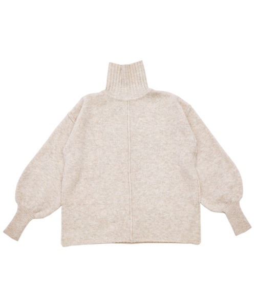 select MOCA(セレクトモカ)の「リンキングボリュームスリーブニット(ニット/セーター・レディース・ブラック/サックスブルー/アイボリー/グレイッシュベージュ・FREE)」の7枚目の写真