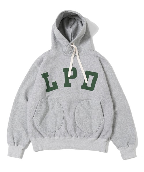 GYPSY&SONS（ジプシーアンドサンズ）の「80 SWEAT PARKA PT college　ハチマルスウェットパーカー　プリントカレッジ（パーカー・メンズ・ネイビー/アッシュグレー/グリーン・MEDIUM/LARGE/SMALL/X-LARGE）」の2枚目の写真