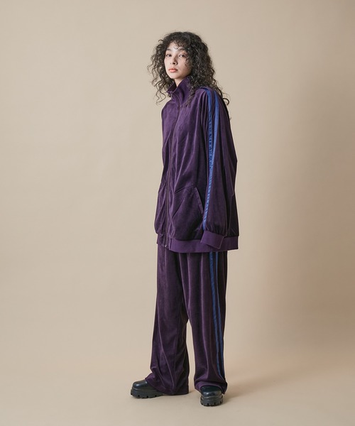 re_k by JUNRED（レクバイジュンレッド）の「re_k by JUNRED / ドレープベロアワイドトラックパンツ（その他パンツ・メンズ・ネイビー/パープル・S/M/L）」の19枚目の写真