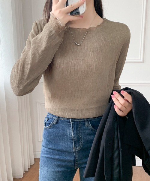 LADY LIKE(レディライク)の「ロンT付きシアートップス2点セット(シャツ/ブラウス・レディース・ベージュ/モカ・M)」の22枚目の写真