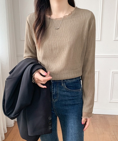 LADY LIKE(レディライク)の「ロンT付きシアートップス2点セット(シャツ/ブラウス・レディース・ベージュ/モカ・M)」の21枚目の写真
