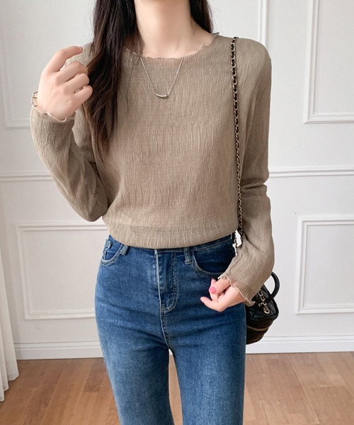 LADY LIKE(レディライク)の「ロンT付きシアートップス2点セット(シャツ/ブラウス・レディース・ベージュ/モカ・M)」の20枚目の写真