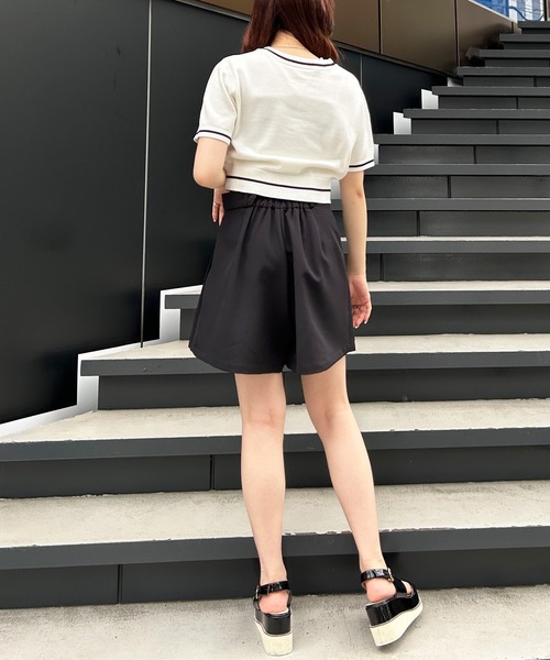 INGNI（イング）の「ロゴ半袖ニット（ニット/セーター・レディース・ブルー/ブラック/オフホワイト/杢グレー・M）」の11枚目の写真