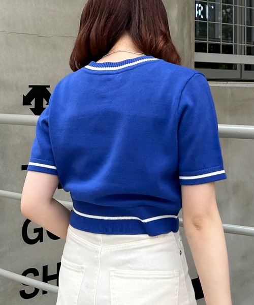 INGNI（イング）の「ロゴ半袖ニット（ニット/セーター・レディース・ブルー/ブラック/オフホワイト/杢グレー・M）」の20枚目の写真