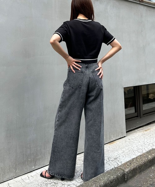 INGNI（イング）の「ロゴ半袖ニット（ニット/セーター・レディース・ブルー/ブラック/オフホワイト/杢グレー・M）」の17枚目の写真