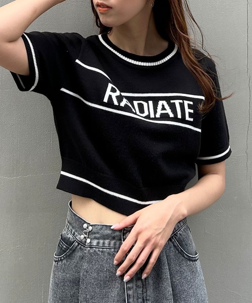 INGNI（イング）の「ロゴ半袖ニット（ニット/セーター・レディース・ブルー/ブラック/オフホワイト/杢グレー・M）」の13枚目の写真