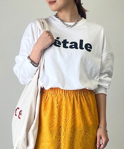 un dix cors(アンディコール)の「petale長袖カットソー(Tシャツ/カットソー・レディース・ホワイト/ブラック/ボルドー・FREE)」の2枚目の写真