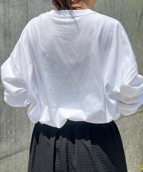 un dix cors(アンディコール)の「petale長袖カットソー(Tシャツ/カットソー・レディース・ホワイト/ブラック/ボルドー・FREE)」の7枚目の写真