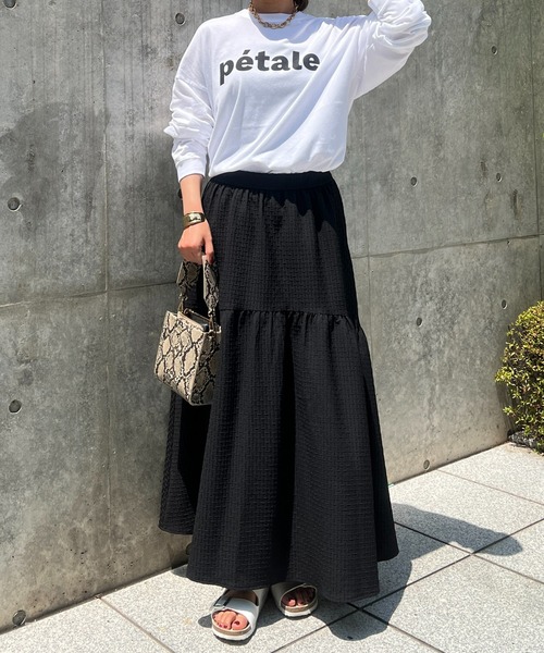 un dix cors(アンディコール)の「petale長袖カットソー(Tシャツ/カットソー・レディース・ホワイト/ブラック/ボルドー・FREE)」の11枚目の写真