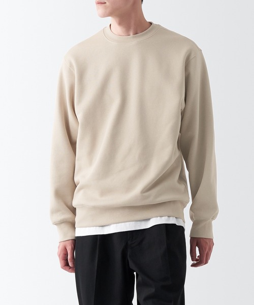 無印良品（ムジルシリョウヒン）の「スウェットシャツ（スウェット・メンズ・ブルー系1/レンガ/グリーン/ダークブラウン/キャメル/アイボリー/グレー/ブラック・S/XL/XXL/L/XS/M）」の2枚目の写真