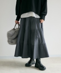 Dignite collier ディニテコリエ ★アイボリー プリーツスカート ディニテコリエ(Dignite Collier）ダブルプリーツスカート