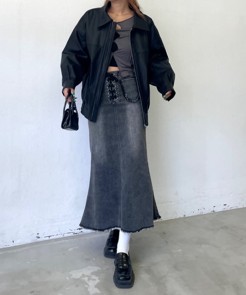 SHAGGIE（シャギー）の「ビッグシルエットフェイクレザージャケット