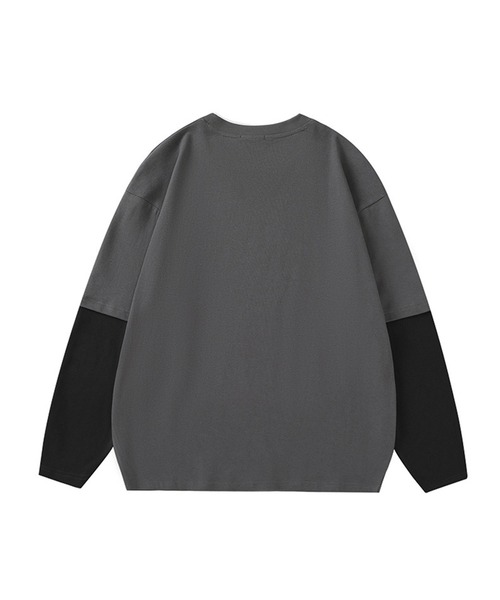HOOK(フック)の「【HOOK】ストリートプリント袖バイカラー切り替えTEE(Tシャツ/カットソー・メンズ・ブラック/ライトベージュ/グレー・L/M/XL)」の5枚目の写真