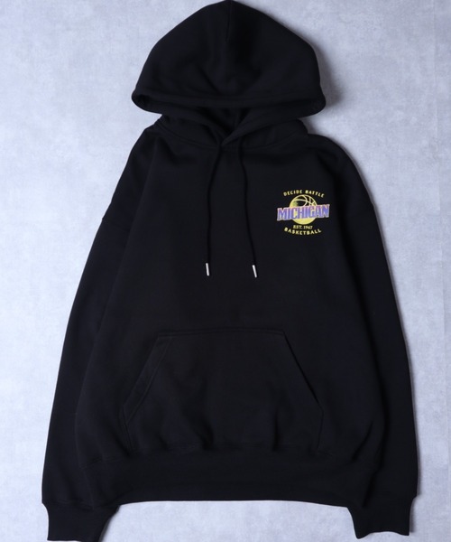 POWER TO THE PEOPLE（パワートゥーザピープル）の「POWER TO THE PEOPLE ヴィンテージ 古着風 バスケットボール バックプリント オーバーサイズ スウェットトレーナー パーカー レディース メンズ（パーカー・メンズ・ブラック/グリーン/アッシュグレー・M/LL/L）」の4枚目の写真