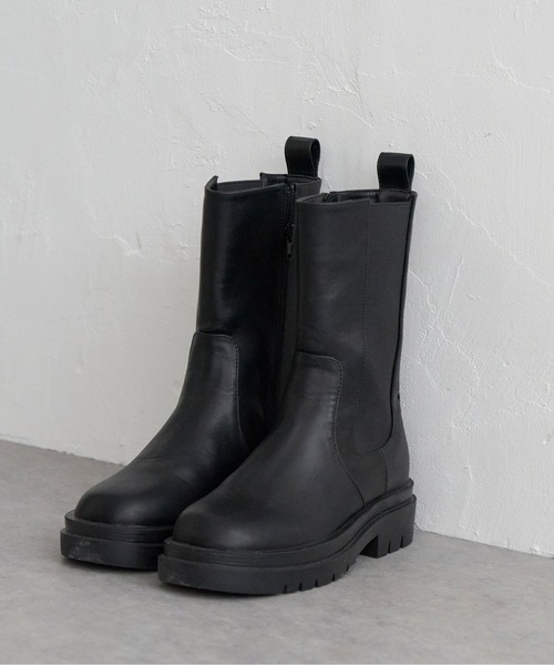 notch.（ノッチ）の「サイドゴアブーツ（ブーツ・レディース・オフホワイト/ブラック・L/M）」の2枚目の写真