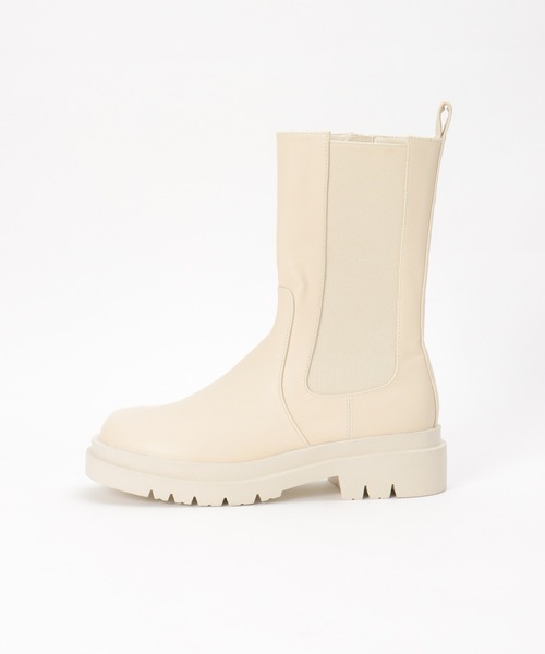 notch.（ノッチ）の「サイドゴアブーツ（ブーツ・レディース・オフホワイト/ブラック・L/M）」の4枚目の写真