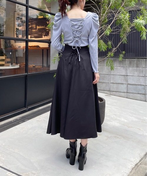 TORTE（トルテ）の「バックレーシングギャザートップス（Tシャツ