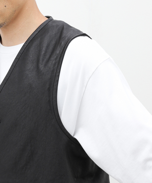 EDIFICE(エディフィス)の「シープベジレザー ベスト(その他アウター・メンズ・ブラック・FREE)」の8枚目の写真