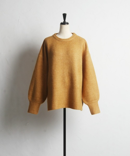 &. NOSTALGIA(アンドドットノスタルジア)の「【ZOZO限定】サイドスリットもちもちニットプルオーバー(ニット/セーター・レディース・オートミール/ネイビー/イエロー・FREE)」の19枚目の写真