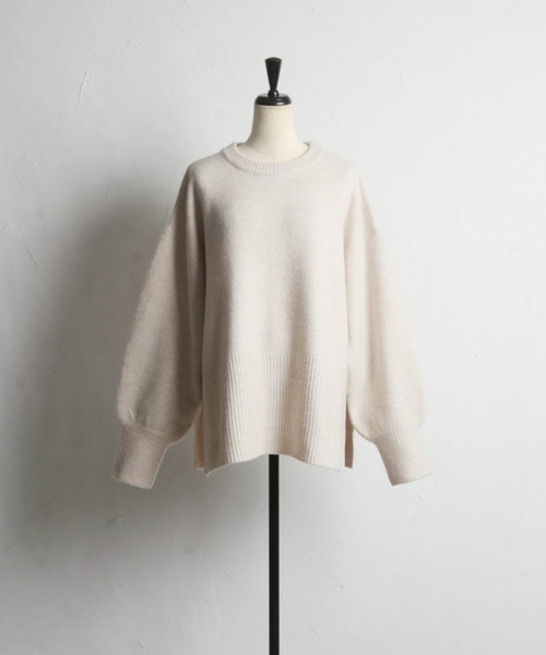 &. NOSTALGIA(アンドドットノスタルジア)の「【ZOZO限定】サイドスリットもちもちニットプルオーバー(ニット/セーター・レディース・オートミール/ネイビー/イエロー・FREE)」の21枚目の写真