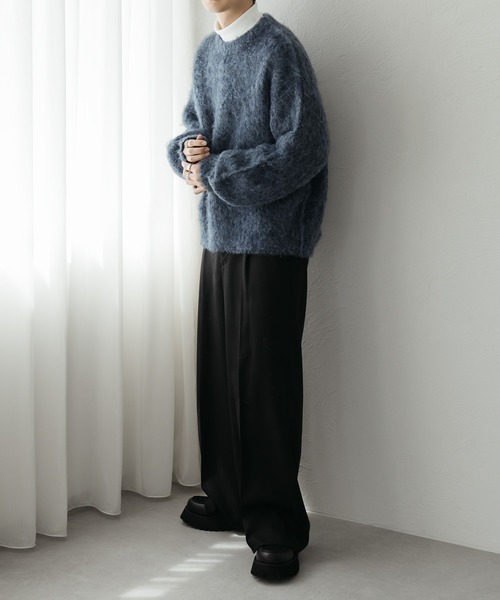 epnok(エプノック)の「モヘアライクルーズニット(ニット/セーター・メンズ・ブルー/マスタード/グレー・MEDIUM/SMALL/LARGE)」の15枚目の写真