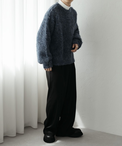 epnok(エプノック)の「モヘアライクルーズニット(ニット/セーター・メンズ・ブルー/マスタード/グレー・MEDIUM/SMALL/LARGE)」の17枚目の写真