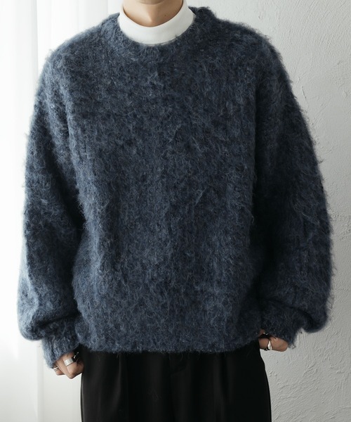 epnok(エプノック)の「モヘアライクルーズニット(ニット/セーター・メンズ・ブルー/マスタード/グレー・MEDIUM/SMALL/LARGE)」の12枚目の写真