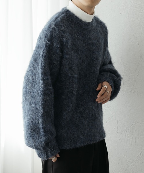 epnok(エプノック)の「モヘアライクルーズニット(ニット/セーター・メンズ・ブルー/マスタード/グレー・MEDIUM/SMALL/LARGE)」の13枚目の写真