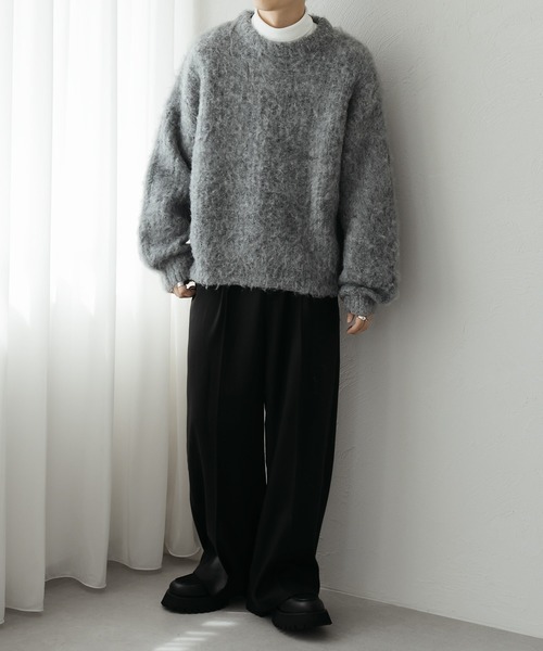 epnok(エプノック)の「モヘアライクルーズニット(ニット/セーター・メンズ・ブルー/マスタード/グレー・MEDIUM/SMALL/LARGE)」の7枚目の写真