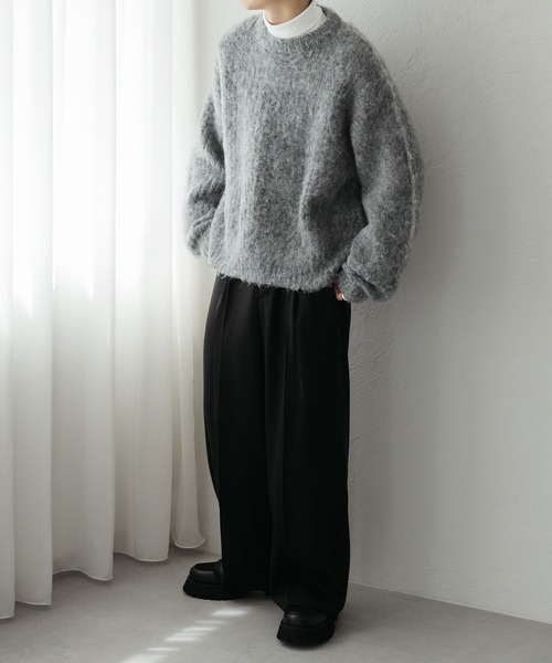 epnok(エプノック)の「モヘアライクルーズニット(ニット/セーター・メンズ・ブルー/マスタード/グレー・MEDIUM/SMALL/LARGE)」の6枚目の写真