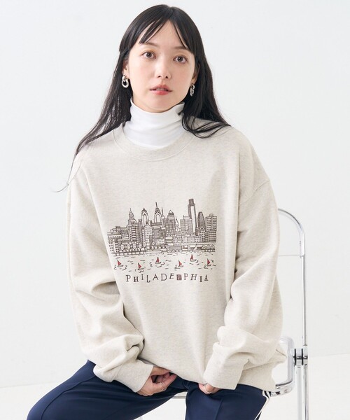 ロゴ刺繍入り オーバーサイズ フリーススウェットシャツ オー 