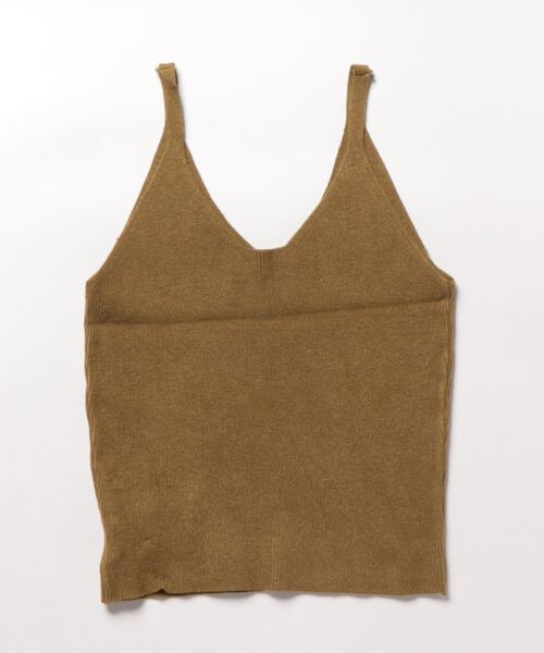 MILAE(ミレ)の「Vネックリブ編みニットタンクトップ キャミソール(タンクトップ・レディース・ホワイト/カーキ/アイボリー/ブラック・FREE)」の20枚目の写真