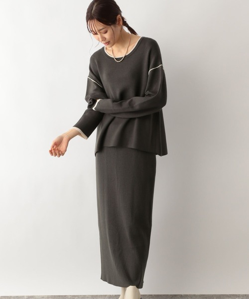 GLOBAL WORK（グローバルワーク）の「メルティセットアップ/964490（ニット/セーター・レディース・ブラウン系その他/グレー×ホワイト/ブラック×ホワイト・FREE）」の20枚目の写真