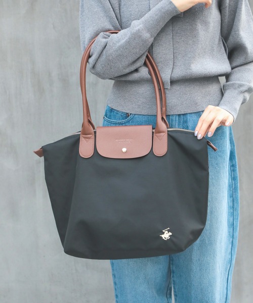 BEVERLY HILLS POLO CLUB（ビバリーヒルズポロクラブ）の「【BEVERLY HILLS POLO CLUB】新色追加！《別注》ナイロンPUハンドルトート 大 A4サイズ収納可能 PC 通勤 通学 ビジネスバッグ（トートバッグ・レディース・ネイビー/ブラック/グレー/ベージュ/ブラック系その他2/グレー系その他2・FREE）」の7枚目の写真