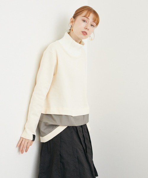 1％（イチ パーセント）の「１％　裏毛コンビトップス（Tシャツ/カットソー・レディース・アイボリー/ブラック・FREE）」の13枚目の写真