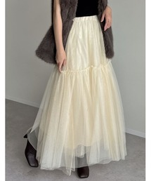 Re:EDIT | [低身長サイズ有]フリルギャザーチュールスカート(スカート)